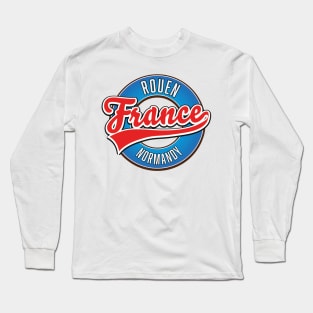 Rouen Normandy France retro logo Long Sleeve T-Shirt